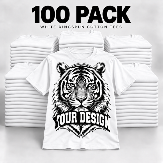 100 Fresh Press Ring-spun White Tees