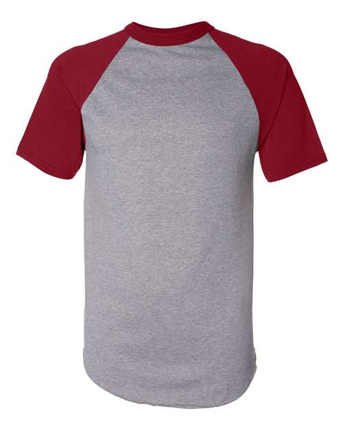 423 - Athletic Heather/ Red